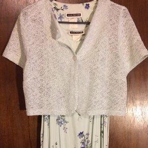 Mint green sleeveless dress with matching jacket